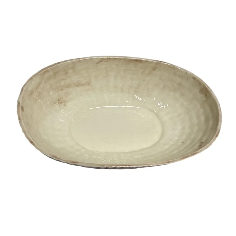 Vintage Cottage Mid Century Ceramic Fruit‎ Floral Covered Dish Tromp L'oeil